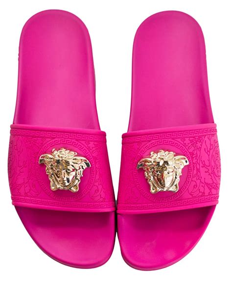 pink versace slides|versace pink slides girls.